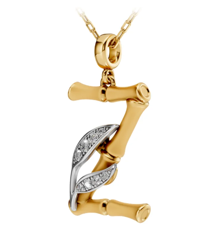 Колье Carrera y Carrera Bambu буква Z 0331.3 белое и желтое золото 4.01гр 45см   купить,1750000