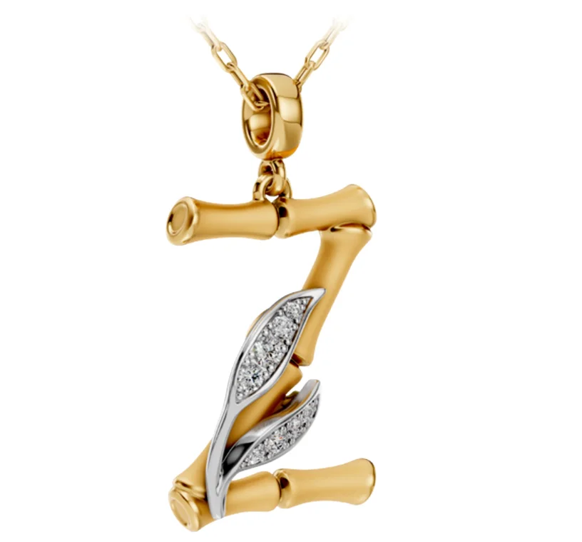Колье Carrera y Carrera Bambu буква Z 0331.3 белое и желтое золото 4.01гр 45см   купить,1750000