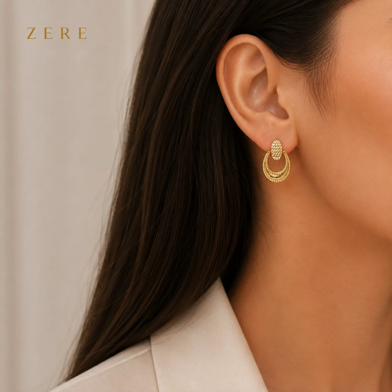 Серьги Zere ZR300610 элегантные жёлтое золото 2.83гр  купить,233550