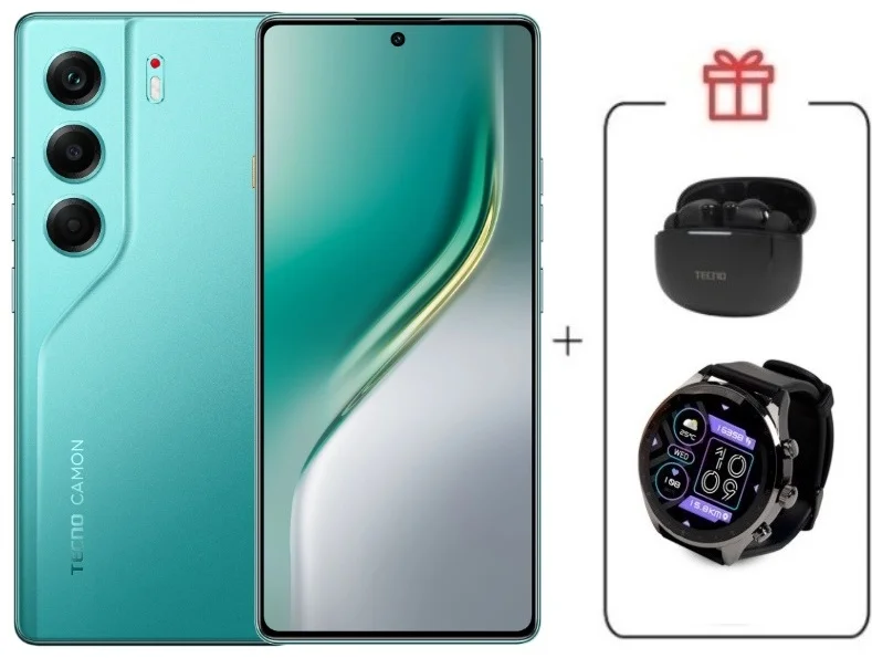 Смартфон Tecno Camon 40 8/256Gb Emerald Glow Green + подарок купить,NaN
