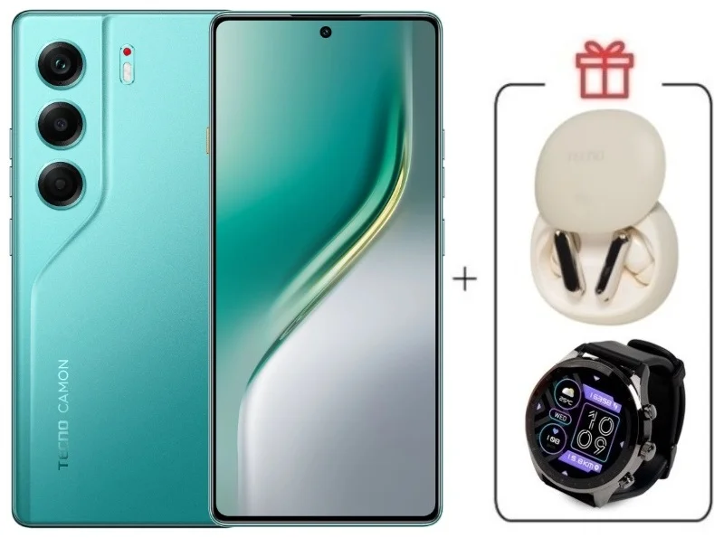 Смартфон Tecno Camon 40 8/256Gb Emerald Glow Green + подарок купить,NaN