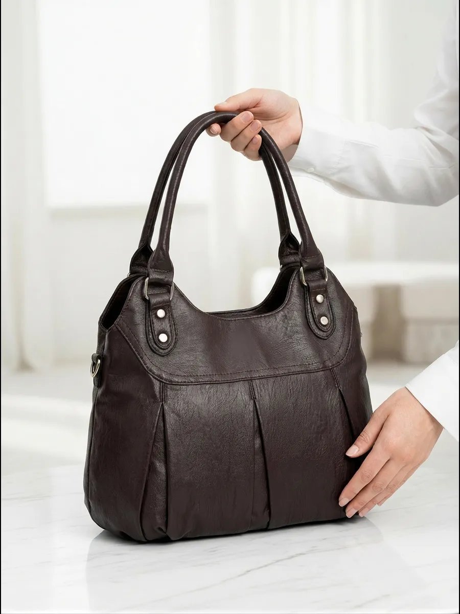 Сумка шоппер ICONIC BAGS искусственная кожа коричневый купить,NaN