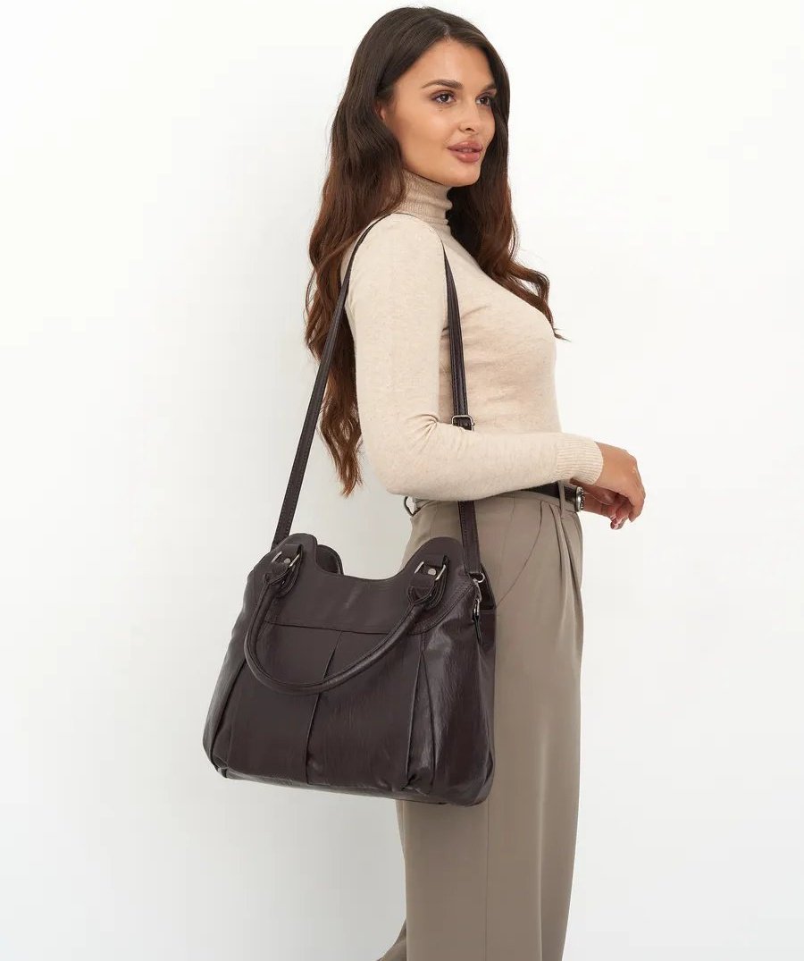 Сумка шоппер ICONIC BAGS искусственная кожа коричневый купить,NaN