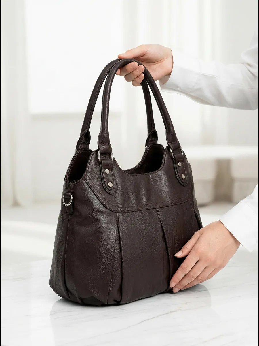 Сумка шоппер ICONIC BAGS искусственная кожа коричневый купить,NaN