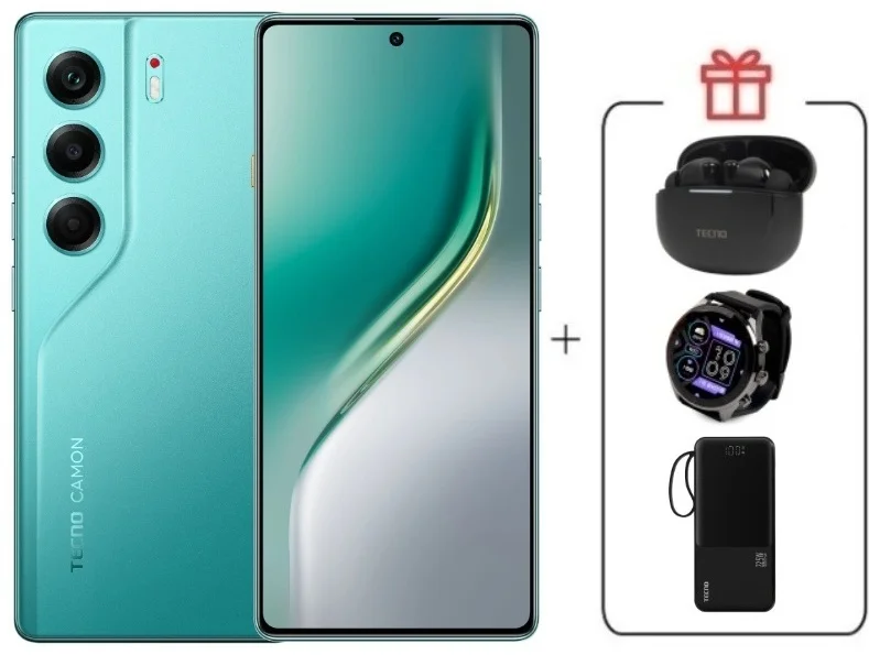 Смартфон Tecno Camon 40 8/256Gb Emerald Glow Green + подарок купить,NaN