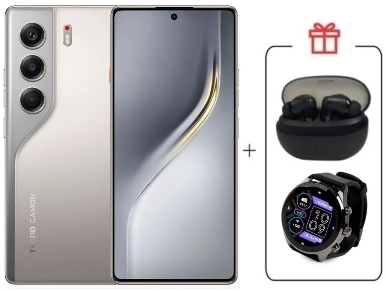 Смартфон Tecno Camon 40 8/256Gb Sandy Titanium + подарок купить,NaN