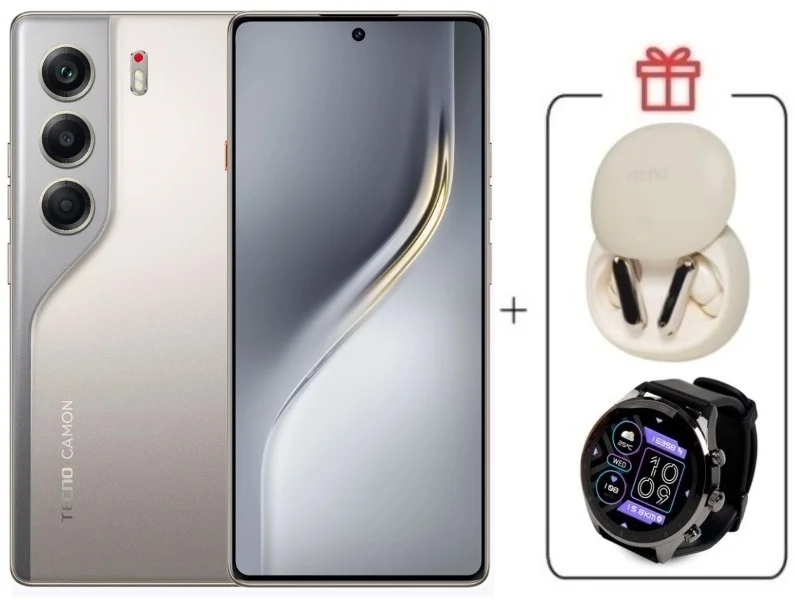 Смартфон Tecno Camon 40 8/256Gb Sandy Titanium + подарок купить,NaN
