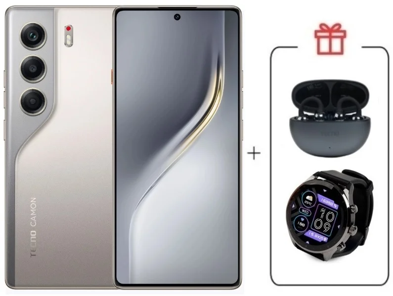 Смартфон Tecno Camon 40 8/256Gb Sandy Titanium + подарок купить,NaN
