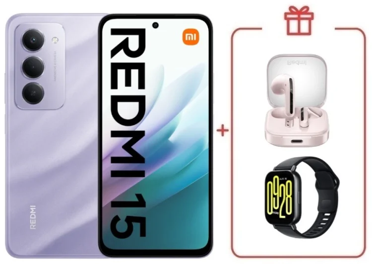 Смартфон Redmi 15 8 ГБ/256 ГБ фиолетовый + подарок купить,NaN
