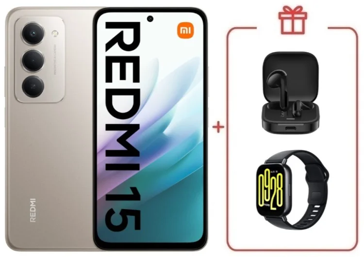Смартфон Redmi 15 8 ГБ/256 ГБ серый + подарок купить,NaN