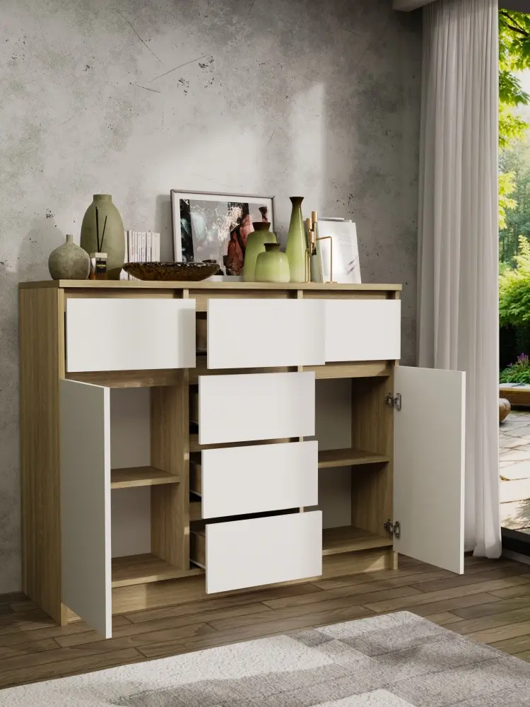 Комод Форес Норд, 120.4x40x99 см, белый, коричневый купить,NaN