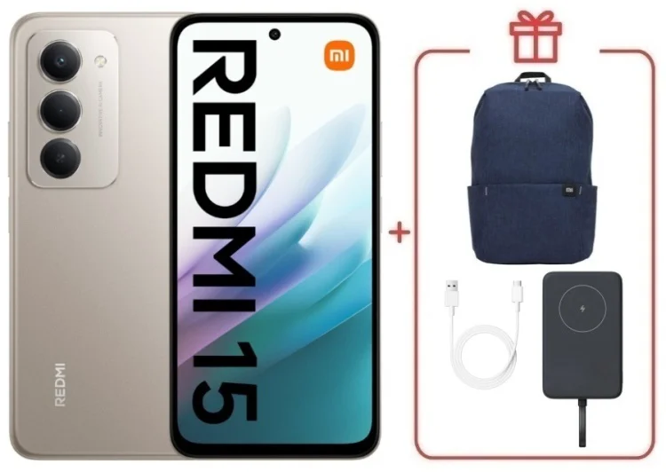 Смартфон Redmi 15 8 ГБ/256 ГБ серый + подарок купить,NaN