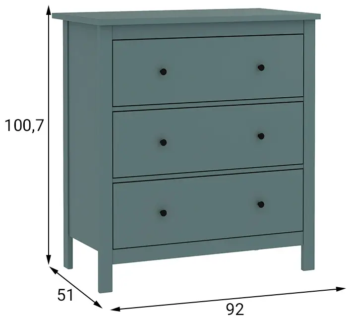 Комод Гуд Лакк САГА, 92x51x100.7 см, бирюзовый купить,NaN