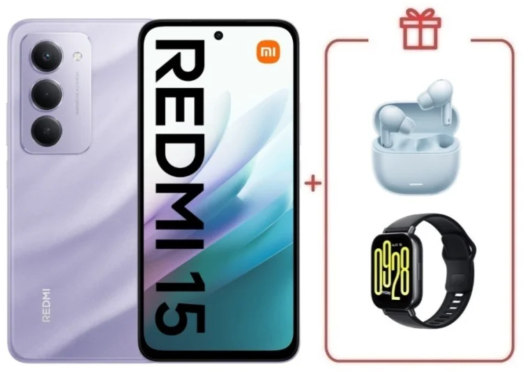 Смартфон Redmi 15 8 ГБ/256 ГБ фиолетовый + подарок купить,NaN