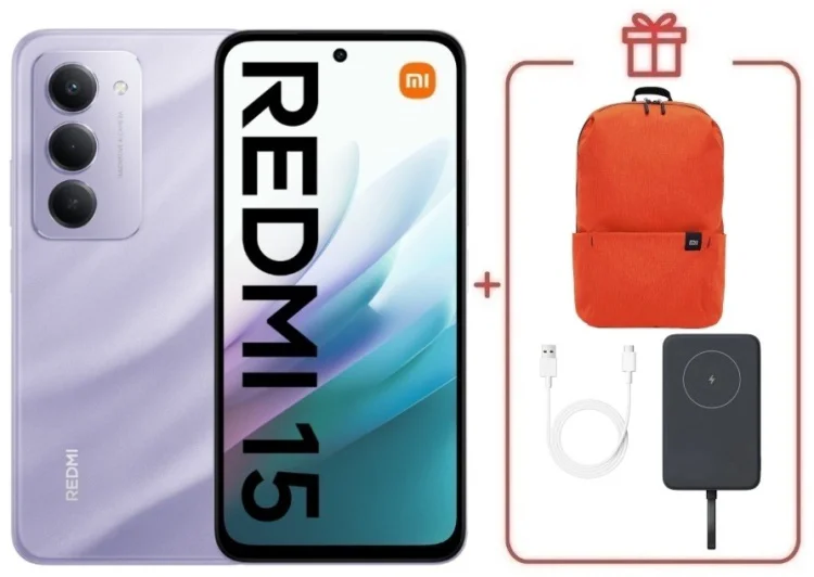 Смартфон Redmi 15 8 ГБ/256 ГБ фиолетовый + подарок купить,NaN