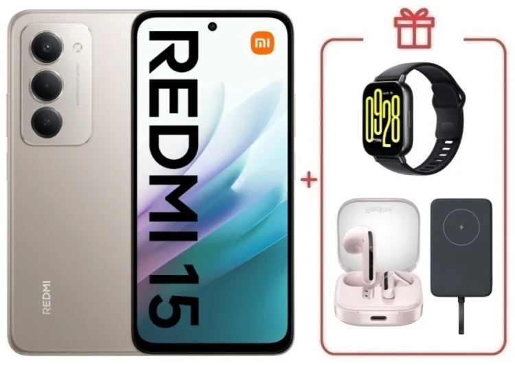 Смартфон Redmi 15 8 ГБ/256 ГБ серый + подарок купить,NaN