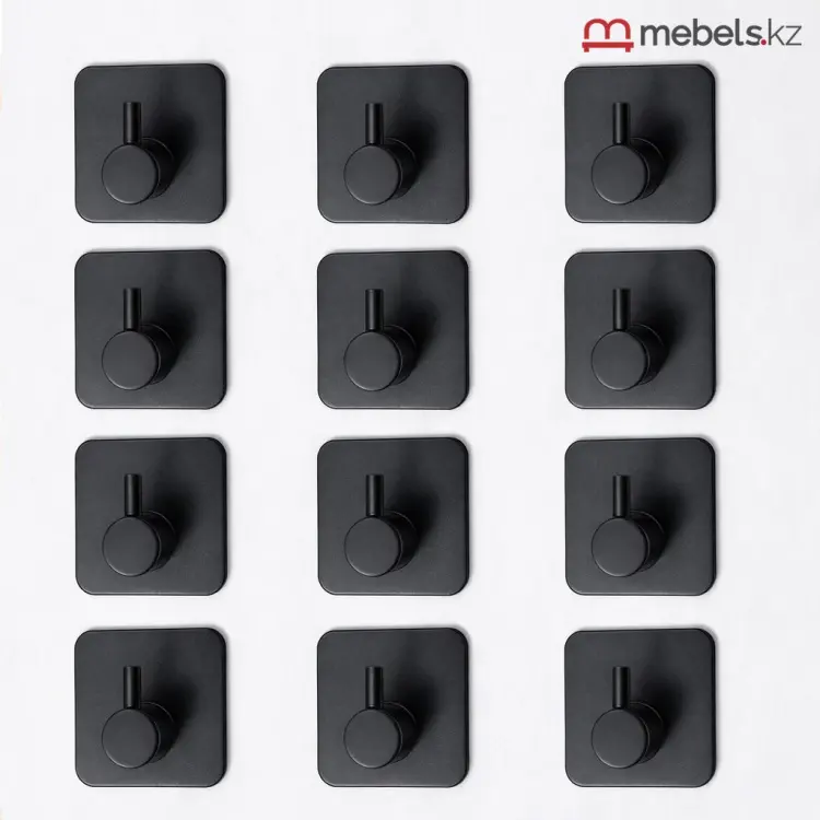 Mebels.kz набор крючков Black 12 шт, нержавеющая сталь купить,NaN