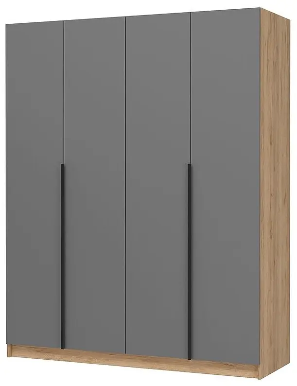 Распашной шкаф Стендмебель Лион, 160x200х55 см, серый, золотой купить,NaN