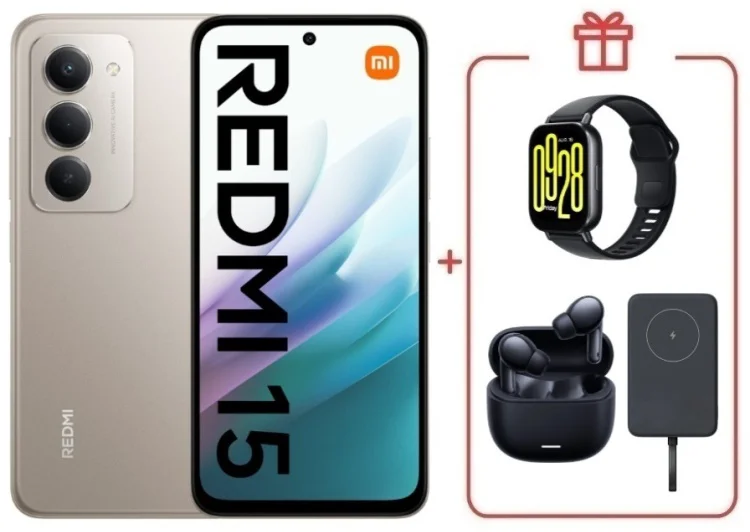 Смартфон Redmi 15 8 ГБ/256 ГБ серый + подарок купить,NaN