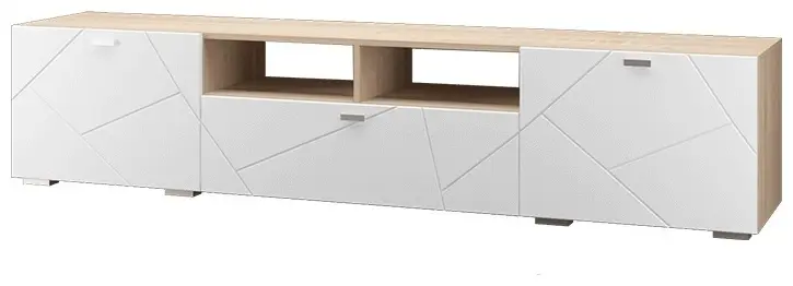ТВ-тумба напольная MLK Скайлайн дуб , 210x46x45 см, белый, коричневый купить,NaN