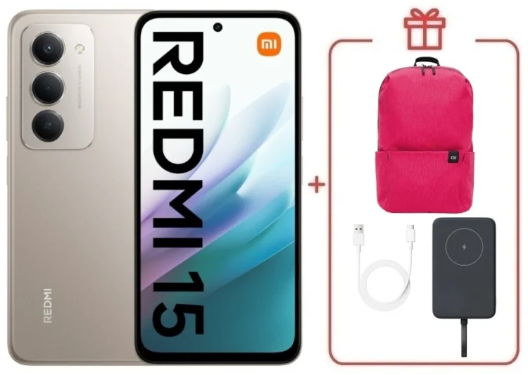 Смартфон Redmi 15 8 ГБ/256 ГБ серый + подарок купить,NaN