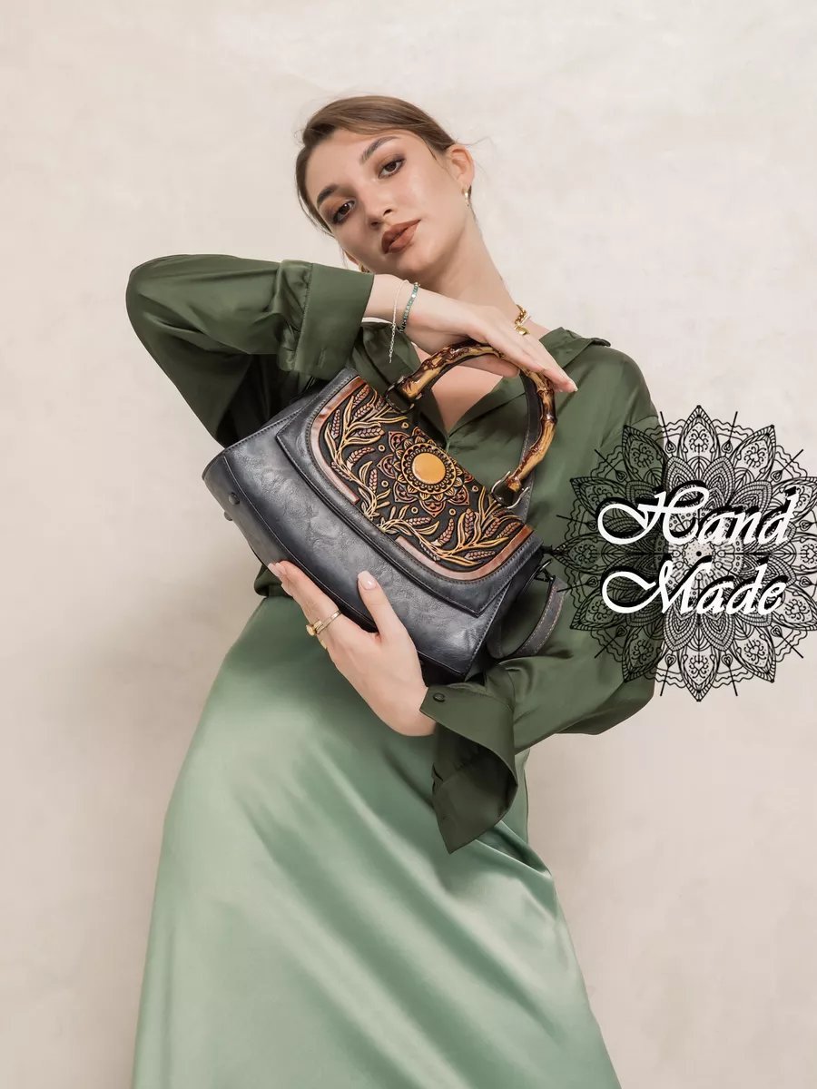 Мини-сумка Lumida натуральная кожа серый купить,NaN