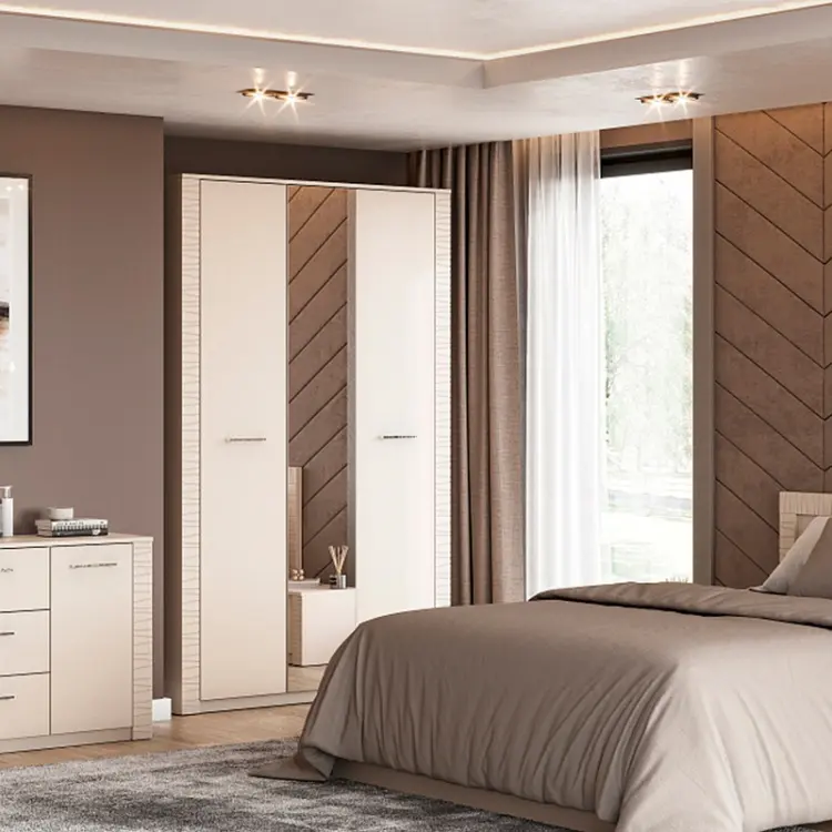 Распашной шкаф СВ Мебель Калипсо, 130.1x210х52 см, кремовый купить,NaN