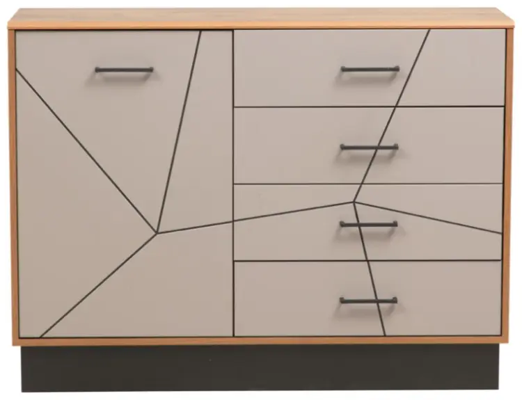 Комод Олмеко Гамма, 120x36x70.6 см, белый, серый купить,NaN