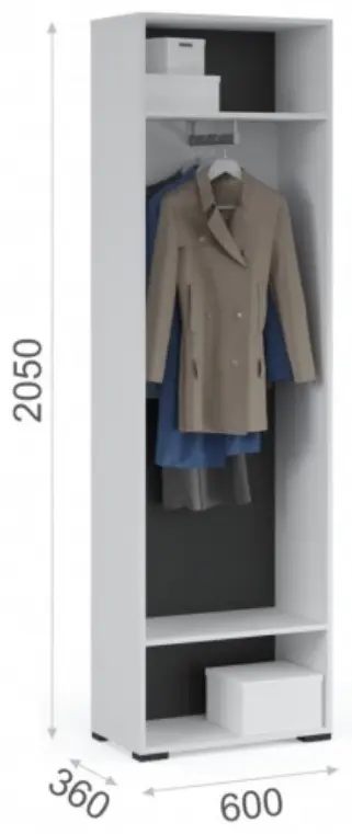 Распашной шкаф МФ Империал Йорк, 60x205х36 см, белый купить,NaN