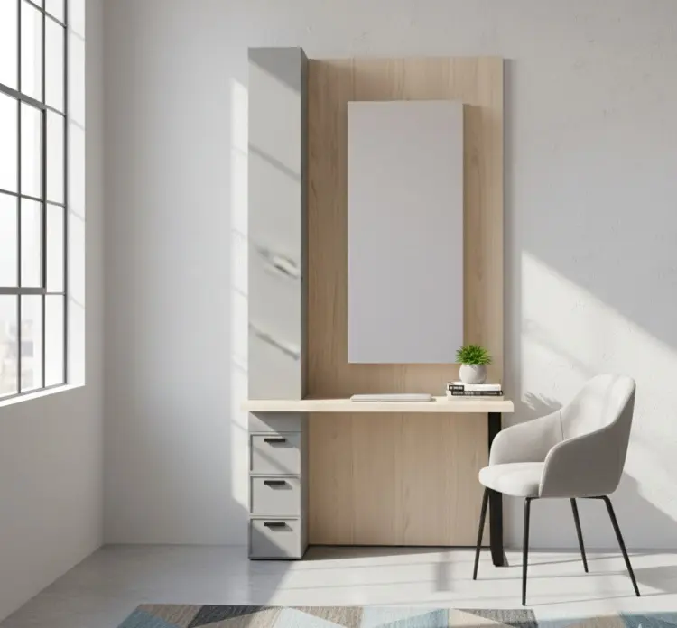 Туалетный столик Шатура Rimini H1G-01.FB/FC, 118x63.8х232.6 см, ЛДСП, МДФ, металл купить,NaN