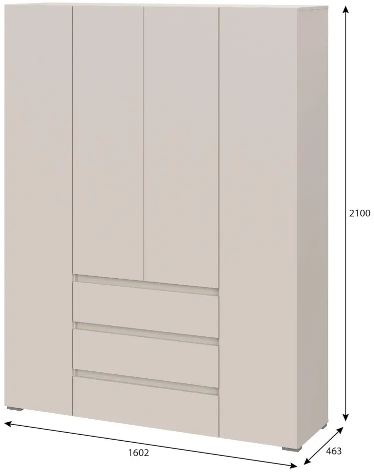 Распашной шкаф Сурская мебель Люмо, 160.2x210х46.3 см, бежевый купить,NaN