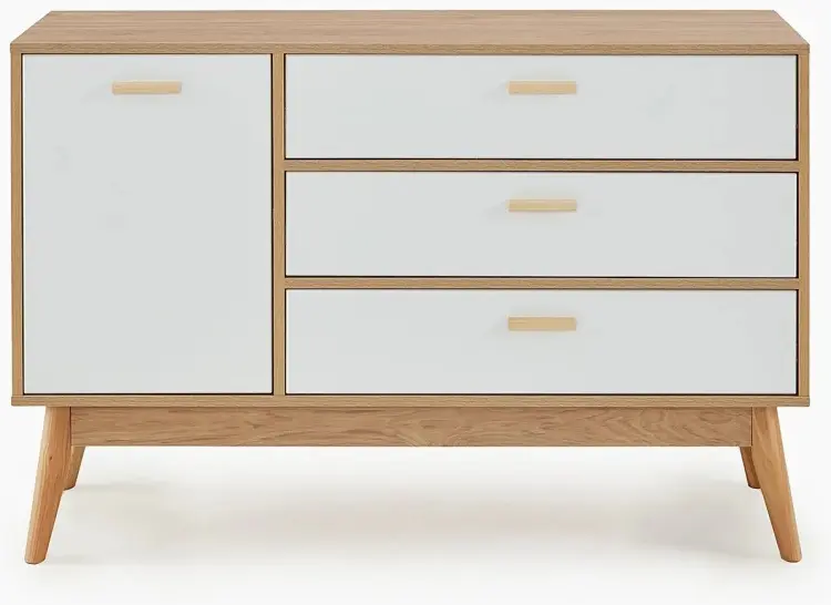 Комод Мебельград Калгари, 119.5x45x82 см, белый, светло-коричневый купить,NaN