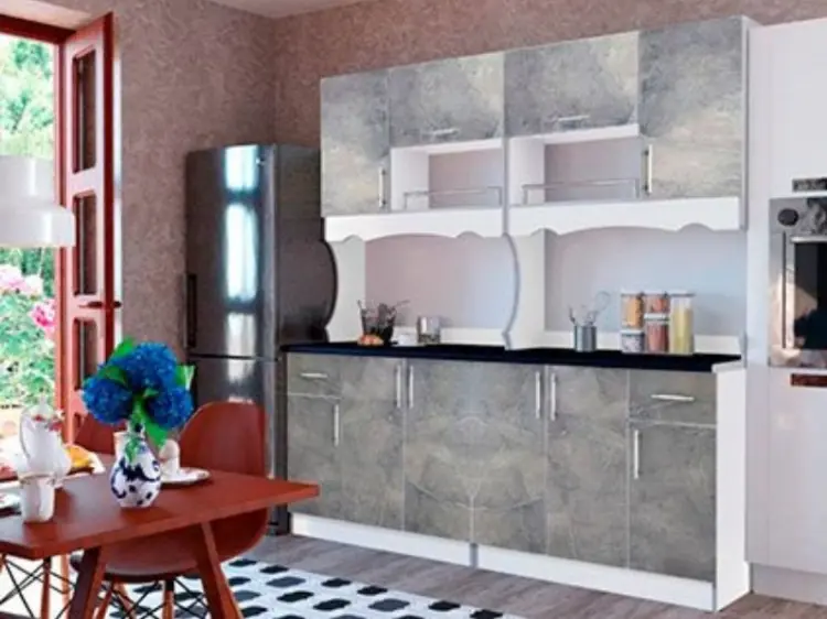 Кухонный гарнитур GRAND.M Глория, 200x212х60 см, ЛДСП, белый, серый - ForteMarket Кухонный гарнитур GRAND.M Глория, 200x212х60 см, ЛДСП, белый, серый купить,NaN