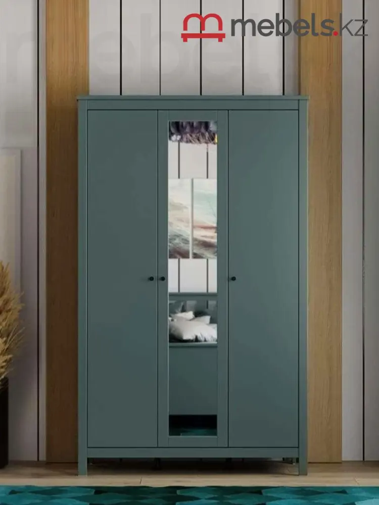 Распашной шкаф Mebels.kz Сага, 132x215.5х64.6 см, бирюзовый купить,NaN