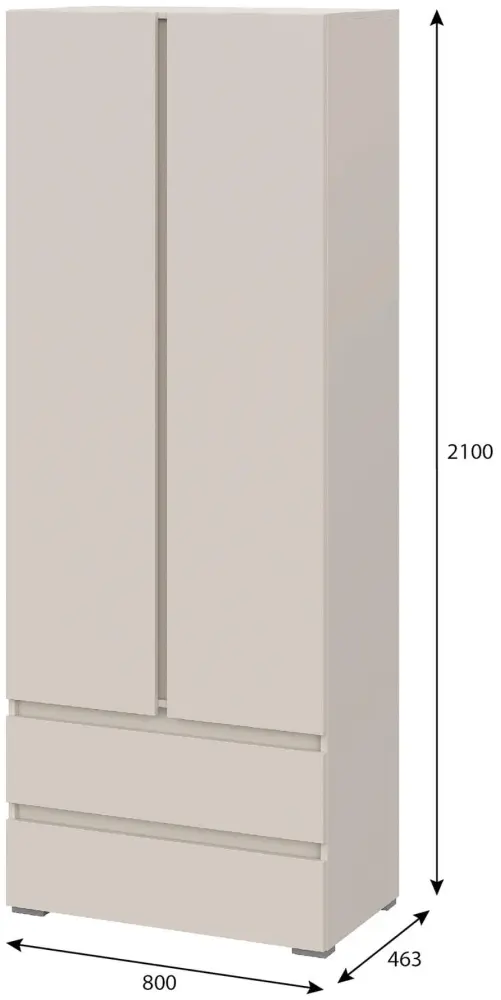 Распашной шкаф Сурская мебель Люмо, 80x210х46.3 см, бежевый купить,NaN