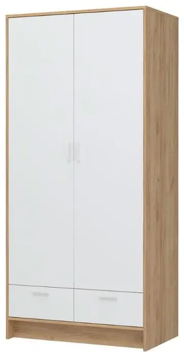 Распашной шкаф Ирис, 93.5x200х55 см, белый, золотой купить,NaN