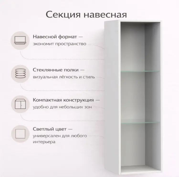 Шкаф антресольный Шатура Soho, 35.4x115.2х36.8 см, белый купить,NaN