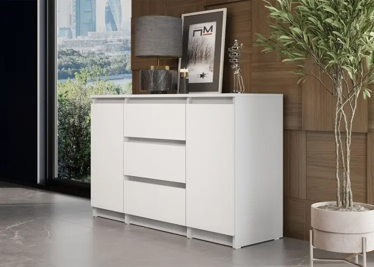 Комод Денвер, 120.1x39x75.4 см, белый купить,NaN