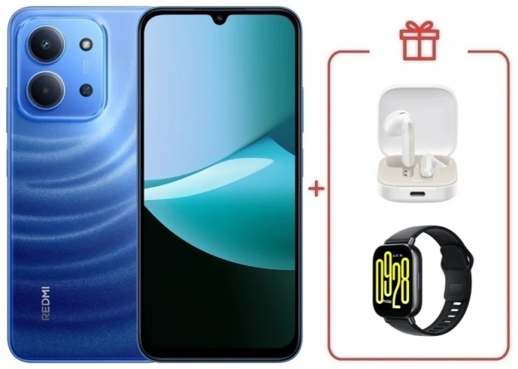 Смартфон Redmi 15C 4 ГБ/128 ГБ голубой + подарок купить,NaN