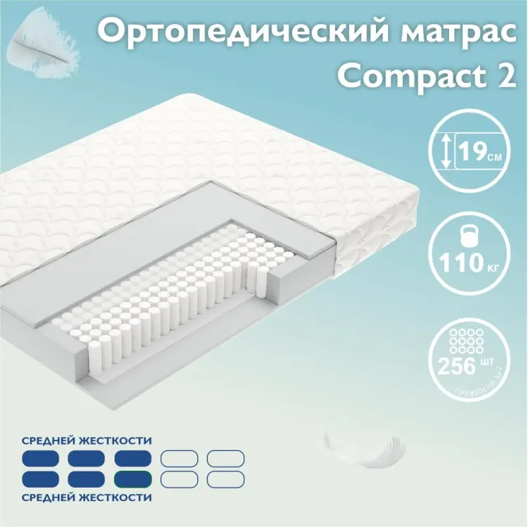 Матрас Vegas Compact 2, 80x200x19 см купить,NaN