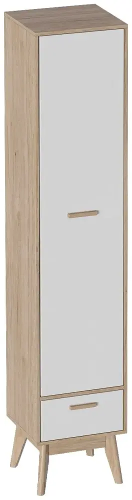 Шкаф-пенал Мебельград Калгари, 41.8x220х45 см, коричневый, белый купить,NaN