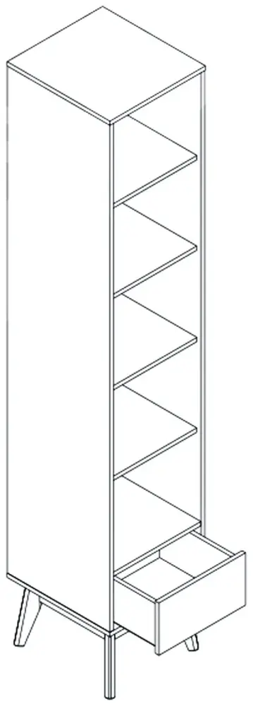 Шкаф-пенал Мебельград Калгари, 41.8x220х45 см, коричневый, белый купить,NaN