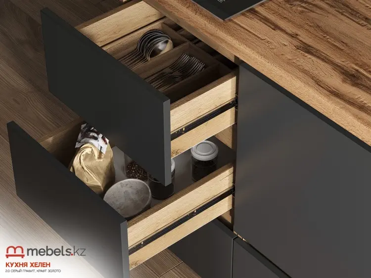 Кухонный гарнитур Mebels.kz , 200x216х60 см, ЛДСП, серый купить,NaN