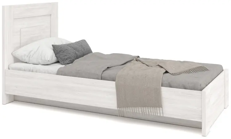 Кровать MySTAR Вирджиния односпальная, 90x200 см (без матраса, без подъёмного механизма) белый, серый купить,NaN