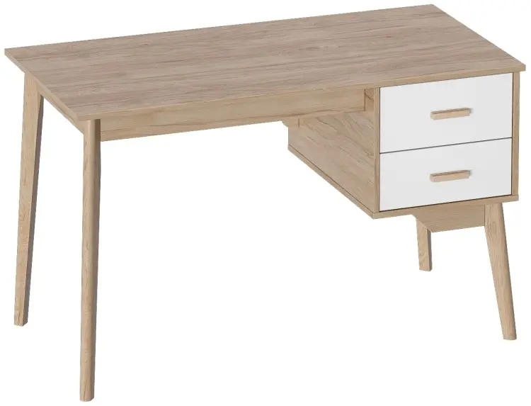 Стол компьютерный Калгари, 122х57x75 см, белый, бежевый купить,NaN