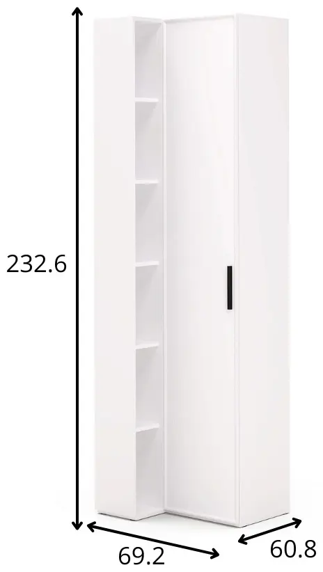 Распашной шкаф Шатура Rimini, 69.2x232.6х60.8 см, белый купить,NaN