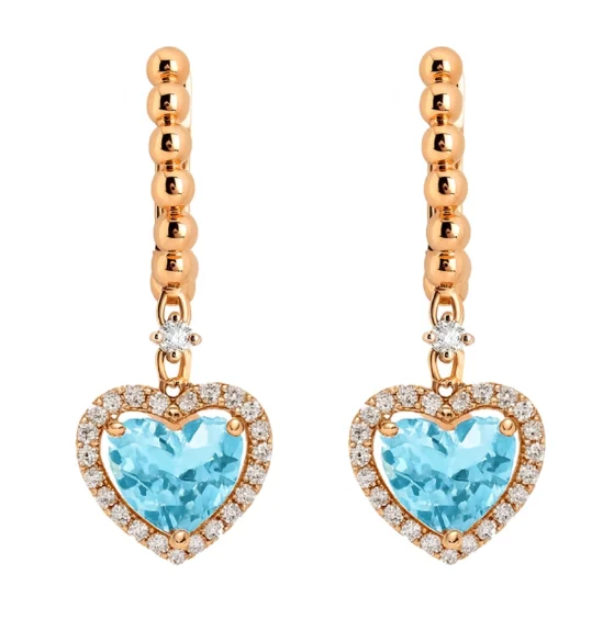 Серьги Casato Boutique Paris ORX-1702BTAQUA-P розовое золото 6.33гр  купить,2364000
