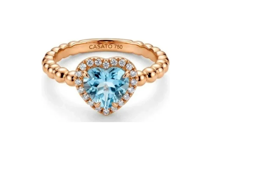 Кольцо Casato Boutique Paris MX-1840BTAQUA-P розовое золото 4.14гр 16.5р купить,1476000