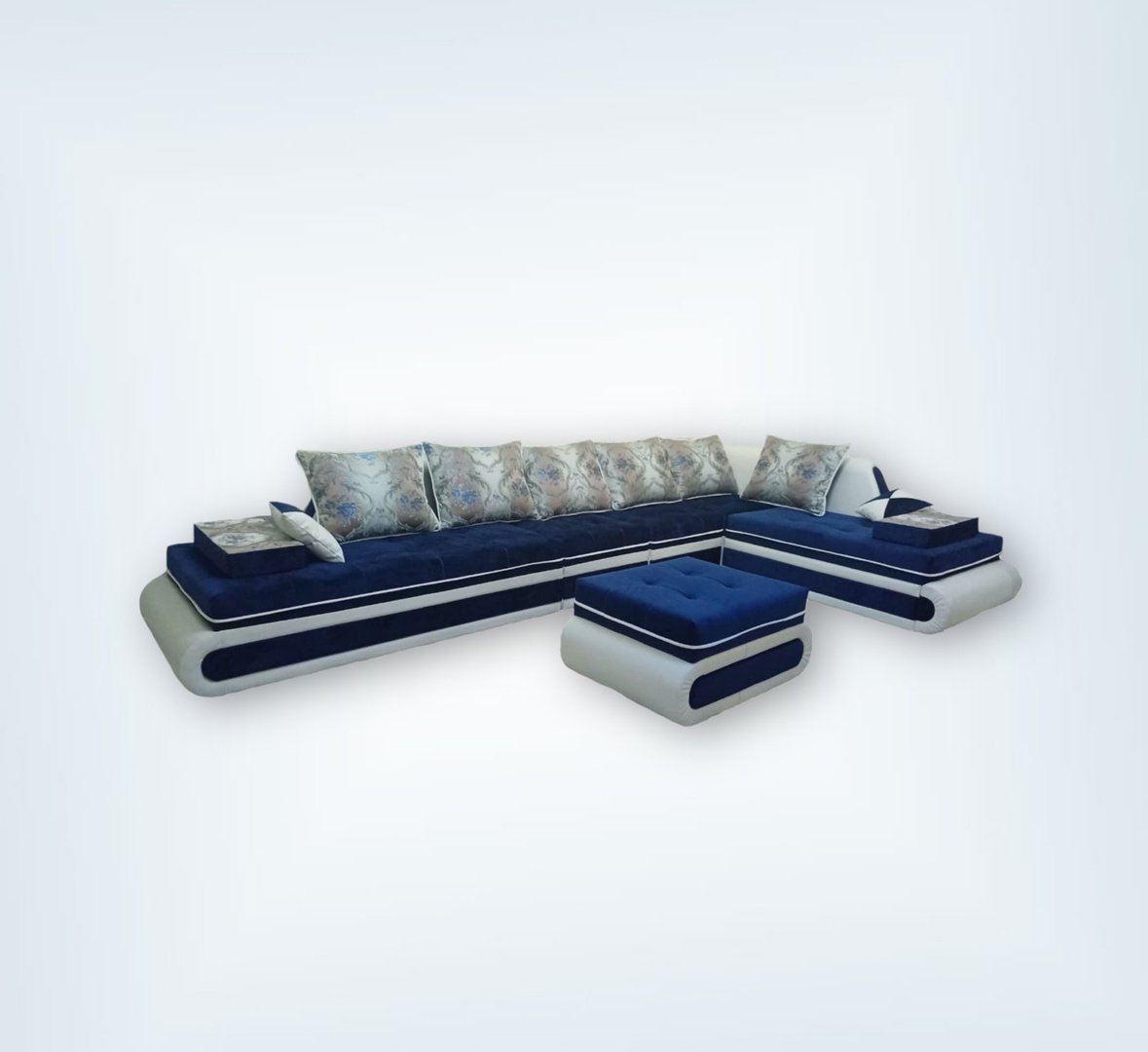 Диван Aibyn Cozy Lux 400x250 см с пуфом синий - ForteMarket Диван Aibyn Cozy Lux 400x250 см с пуфом синий купить,590000