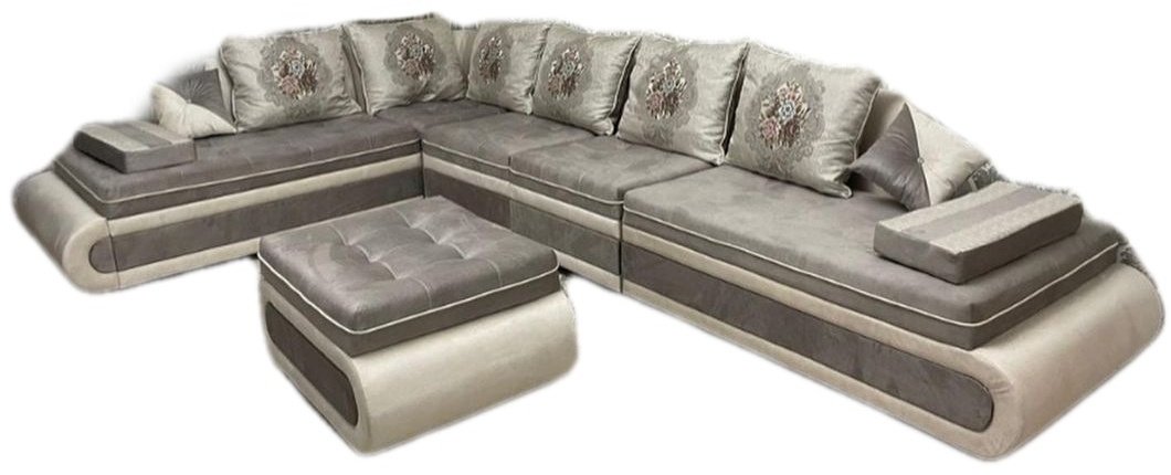 Диван Aibyn Atlas Lux 420x95 см с пуфом серебристый купить,590000